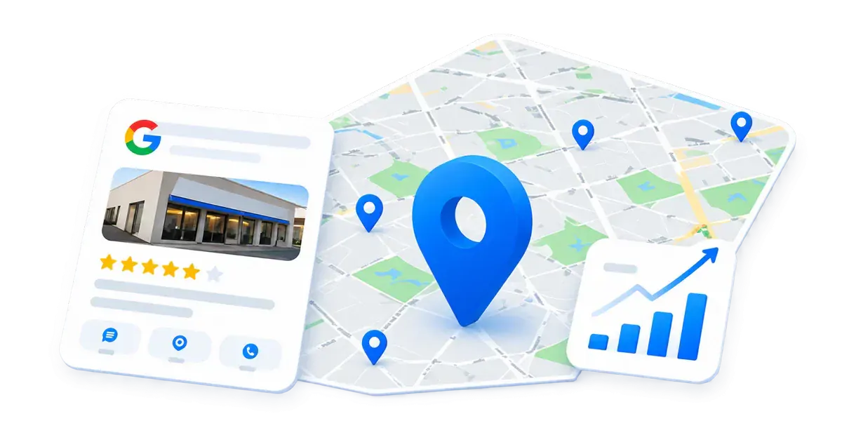 Local business listing, map pins and search analytics